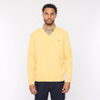 G54K01 Mens Plain Vee Kneck Knit Gabicci Classic - PINEAPPLE