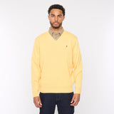 G54K01 Mens Plain Vee Kneck Knit Gabicci Classic - PINEAPPLE