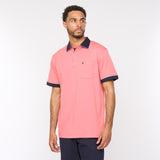 G52X08 Mens Short Sleeve Plated Jersey Polo Shirt Gabicci Classic - CORAL