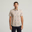 G54W09 Mens Short Sleeve Printed  Shirt Gabicci Classic - CREAM