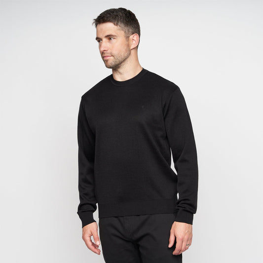G00K04 Mens Crew Neck Sweater Gabicci Classic - BLACK
