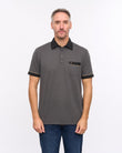 G57X01 Mens Short Sleeve Oxford Jersey Polo Gabicci Heritage - CHARCOAL