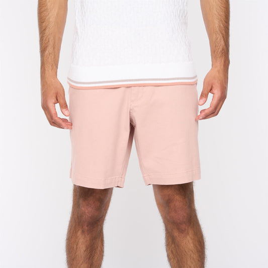 G54V01 Mens Washed Stretch Twill Shorts Gabicci Classic - PEACH