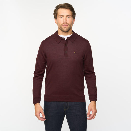 G55K20 Merino Polo Neck Sweater Gabicci Classic MULBERRY