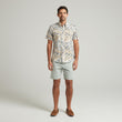 G54W12 Mens Short Sleeve Printed  Shirt Gabicci Classic - CREAM