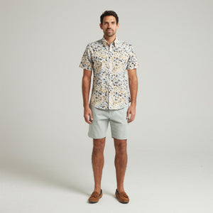 G54W12 Mens Short Sleeve Printed  Shirt Gabicci Classic - CREAM