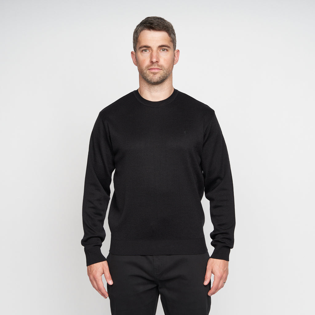 Mens Crew Neck Sweater Gabicci Classic - G00K04 Black