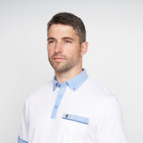 G48X05 Mens Short Sleeve Plated Jersey Polo Shirt Gabicci Classic - WHITE