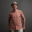 V50GW05 Mens Lautner Woven Print Shirt Gabicci Vintage - SIENA