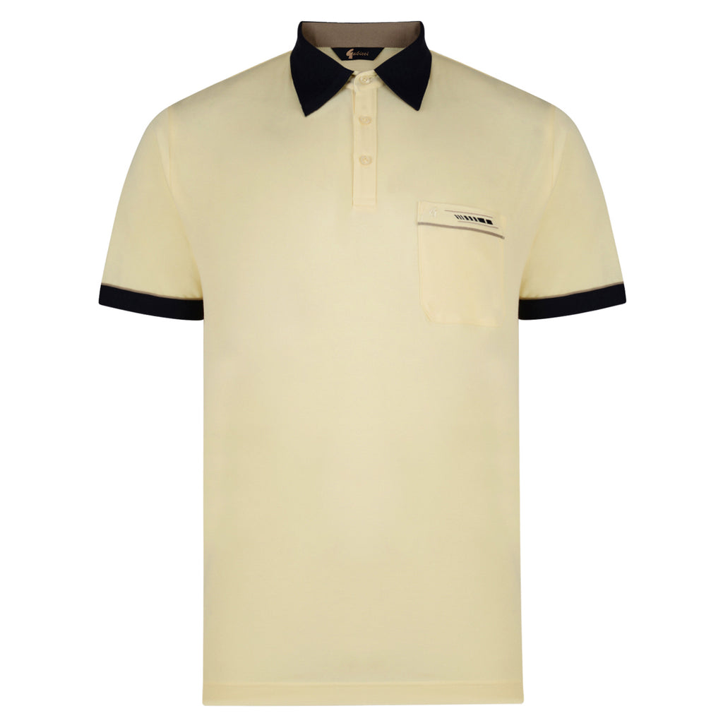 Mens Polo Shirt Classic Gabicci - G00X62 Corn