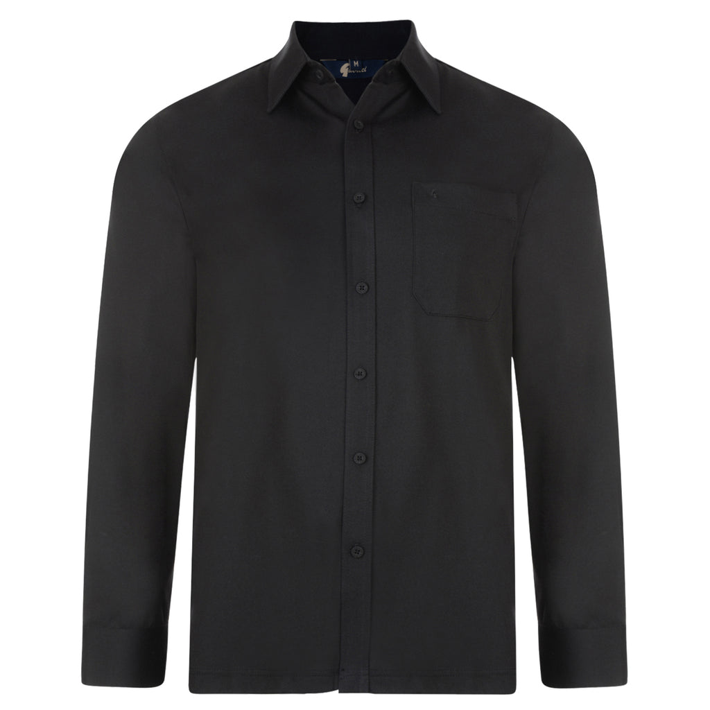 Mens Long Sleeve Polo Shirt Classic Gabicci - G00Z06 Black